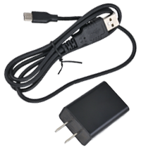 USB用ACアダプタ＆充電ケーブル写真